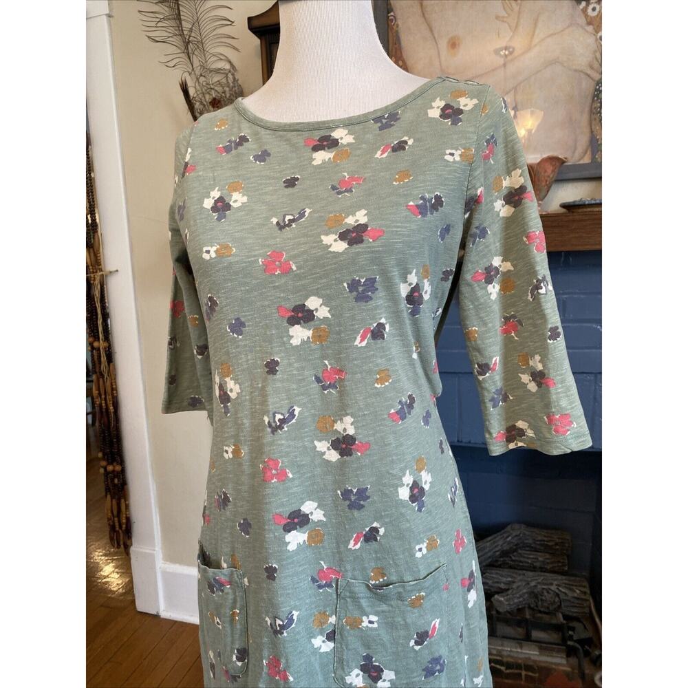 BODEN Sz 6 Tunic Dress 3/4 Sleeve Jersey Cotton Knit Floral Boho XS S Beachy - Picture 4 of 14